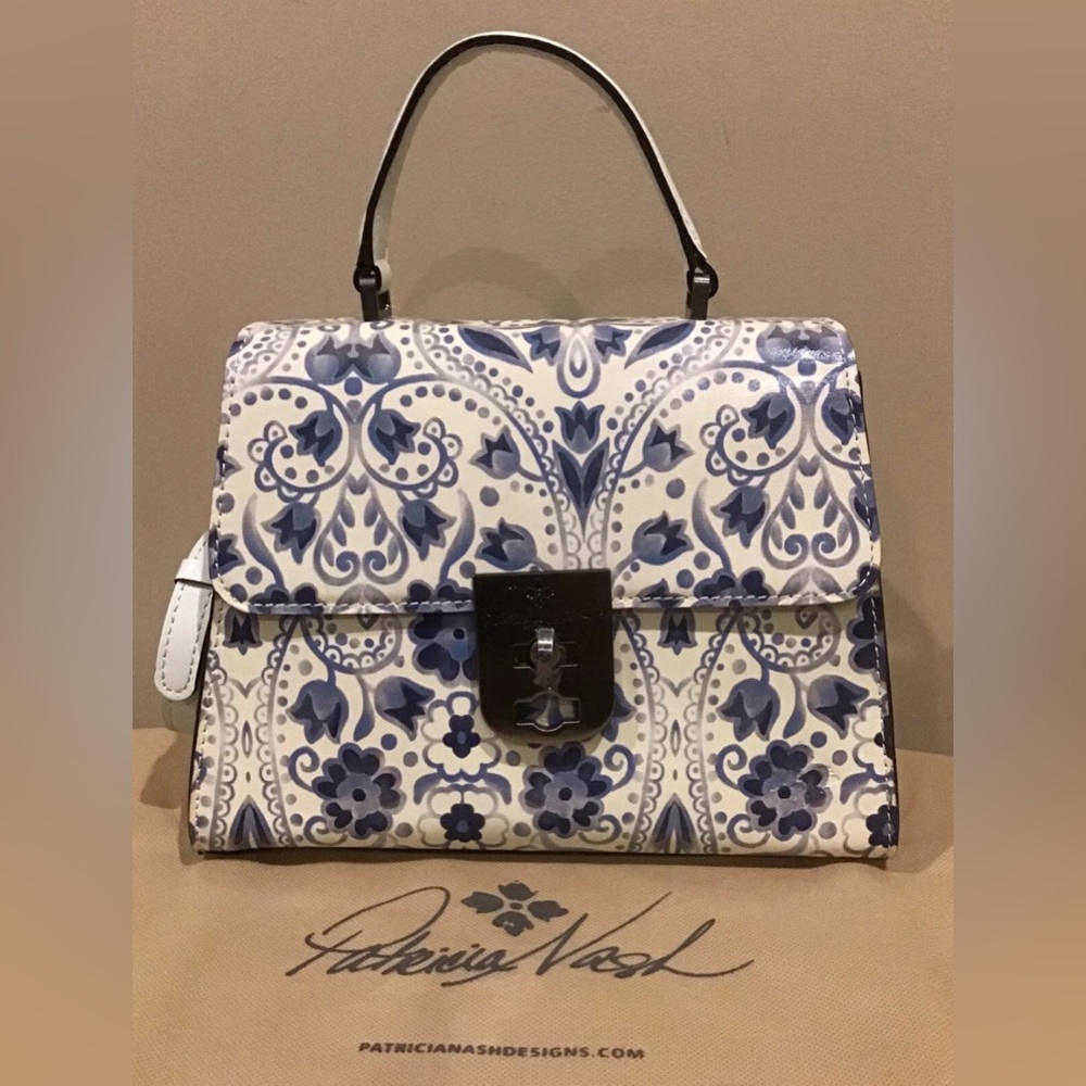 Patricia Nash Chauny Leather Crossbody Bag in The Italian Folklore Pattern